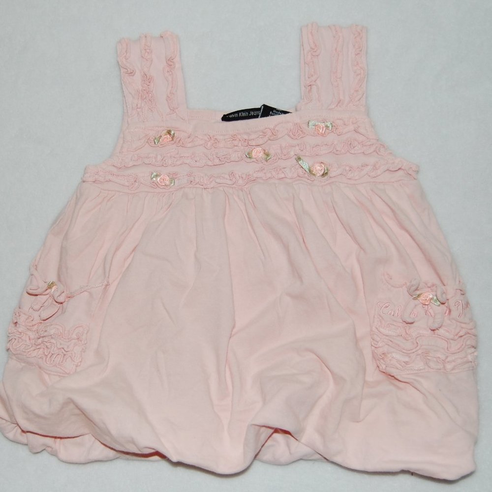 Calvin Klein Baby 18M, Cotton, Dusty Rose Pink, Bubble Tunic Top